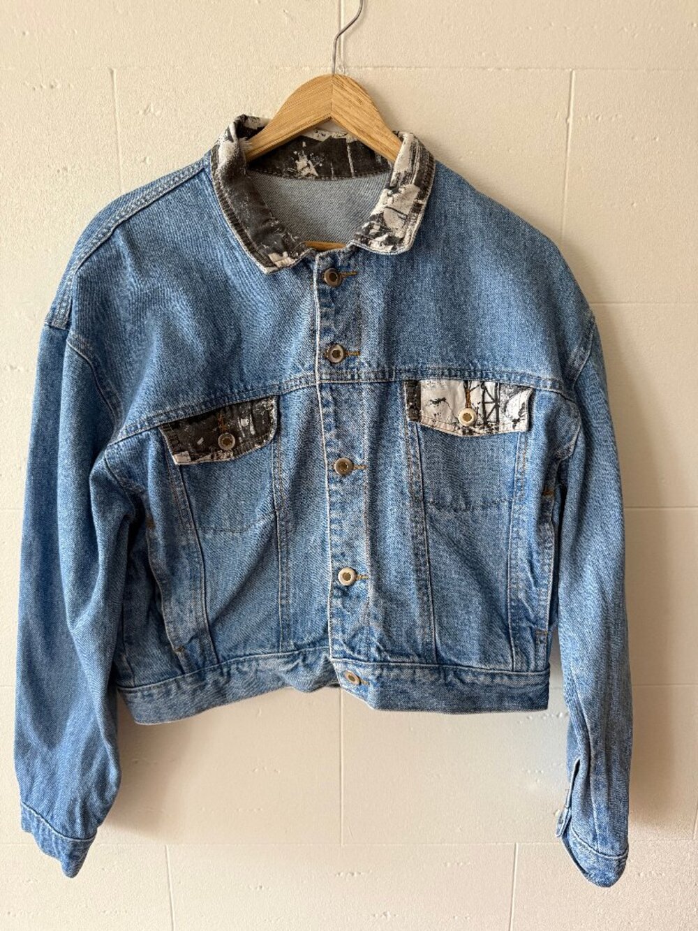 Upcycled Retro Pop Culture Denim Jacket | Grunge Skater Streetwear | Medium